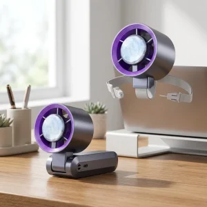 Compact USB Handheld Fan with Adjustable Angle Wearable & Foldable Five Speed Air Cooling Portable