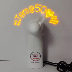 Company Promotion Gift Advertising LED Custom Mini Fan Portable Air Cooling Fan with LED Text
