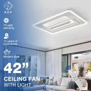 Contemporary Household Bladeless Restaurant Indoor Remote Control Ceiling Fan With Led Light