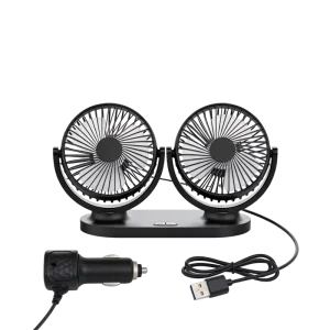 Cooling Fan Dual Head Dashboard 12V 24V ABS Material 10W Electric Car Fan Factory