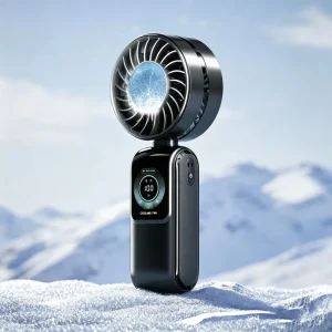 Cooling Handheld Fan Foldable Desktop/Neck Fan with Smart Digital Display 3600mAh Rechargeable USB Mini Portable Fan