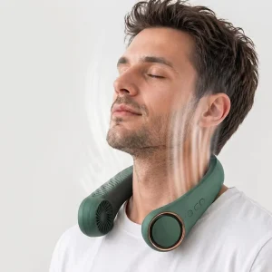 Cooling Neck Fan Portable Wearable 360 Surround Quiet Strong Wind Long Battery Custom Capacity Neck Fan for Summer