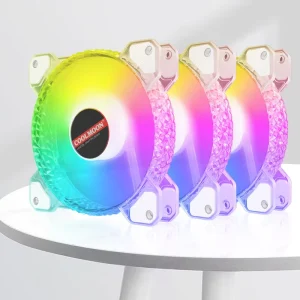 Coolmoon Cooler Fan PC Gaming Diamond 5v3pin ARGB Cooling Fan Crystal Effect Quiet Computer Case Fan in Stock