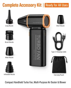 Cordless Rechargeable Air Duster 110000RPM 4000mAh Mini Jet Fan for Car Cleaning
