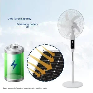 Cost effective Solar Electric Fan 18 inch Floor Fan Large Wind Charging Fan Set Southeast Asia Hot Model Remote Control