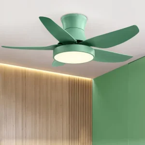Creative Design ABS Leafs Indoor Fan Lighting Remote Control Modern Decoration LED Ceiling Fan with Light