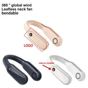 Creative Personal Outdoor Sport Three Speed Rechargeable USB Electric Portable Air Cooling Foldable Plastic Neck Fan Battery for