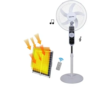 Cross border Solar Fan 16 Inch Solar Powered Remote Controlled 15W Outdoor Brushless Motor Sleep Mode USB Output 5 Blades
