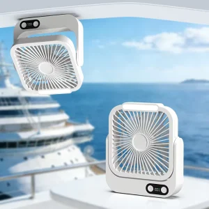 Cruise Fan USB Rechargeable 5 Speed Mini Desktop Fan Adjustable High Wind Power Plastic Air Cooling Travel Fan Car Outdoor
