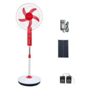 Custom 12V 16 18 Inch DC Floor Fan Emergency LED Lights Rechargeable Solar Stand Fan Outdoor Solar Electric Stand Fan
