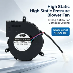 Custom 13.5V Brushless DC Blower Fan 12025 IP68 Waterproof Industrial Cooling Fan for Inverter UPS EV Charger Cooling