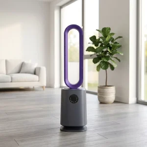 Custom Color Logo Quiet Bladeless Fan Energy Saving Bladeless Fan Purifier Mute Floor Fan Modern Design