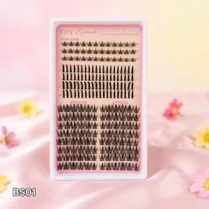 Custom DIY 3D Cluster Lashes Kit Korean Segmented Eyelash Extension 15 Rows Sharp Base Russian Style for Fans Handmade