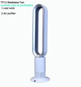 Custom Digital Smart Remote Bladeless Floor Tower Fan DC Electric Air Cooling Purification Household Kitchen RV Garage