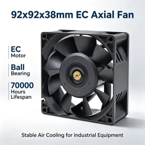 Custom EC Axial Flow Exhaust Fan 92x92x38mm Ball Bearing 70000 Hours Lifespan 110-220V Plastic Blades Air Cooling Fan