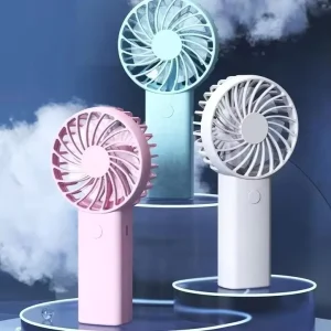 Custom LOGO USB Rechargeable Plastic Pocket Fan for Outdoor & Hotel Use Mini Handheld