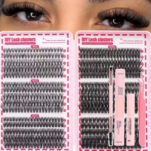 Custom Large Capacity Handmade DIY Volume Lash Clusters Kit 30D 40D 50D Faux Mink Fan Eyelashes Book Bulk