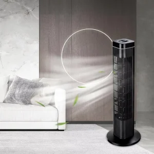 Custom Large Wind 29 Inch Tower Fan Bladeless Mechanical Control Timed Oscillating Head Shaking Plastic Motor Outdoor Car