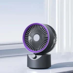 Custom Logo 2000mAh Long Battery Life Charger Mini Desktop Fan Standing Small Table Top Fan for Home