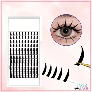 Custom Logo Comic Style Fan Eyelashes With Unique Design Handmade False Eyelashes in 0.07 C D Curl Eyelash Extension