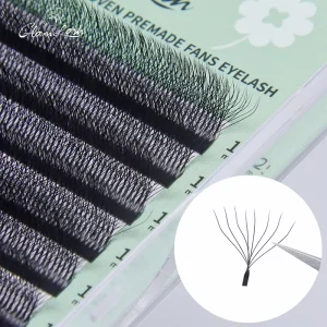 Custom Logo Custom Volume Lash Fans Eyelashes 8D w Lashes Short Stem Premade Fans Eyelash Extension