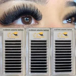 Custom Logo Matte Dark Black 0.03 0.05 0.07 CC D Curl Russian Volume Eyelash Extension Tray Easy Fan Lashes Velvet Lash Trays