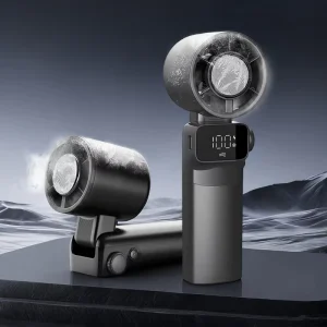 Custom Made Handheld Fan with High Airflow Long Battery Life Digital Display Portable Handheld Turbine Mini Fan