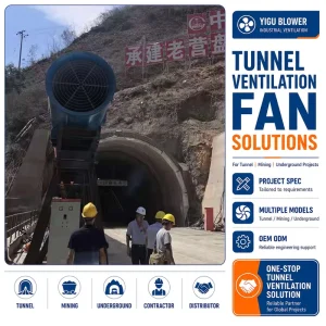 Custom Multi-Voltage Tunnel Fan Heavy Duty Reinforced Steel Blower for Massive Construction and Infrastructure Projects