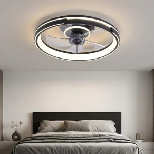 Custom North European Style LED Ceiling Fan Remote Control Plastic Construction Silent Smart Fandelier Light 10 Year Warranty