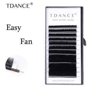 Custom Package Cruelty-Free Vegan Natural Soft Easy Fan Lashes Eyelash Extensions Korean PBT Fiber 1tray