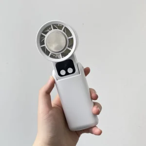 Custom Portable Handheld Cooling Fan LED Display Foldable Desktop Fan Neck Hanging Portable Fan Semi Semiconductor Cooling Fan