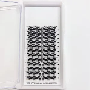 Custom Private Label Spikes Lashes Beauty Salon Premade Grafting Slant Luxury Fox Comic Premade Fans Eyelash Extension