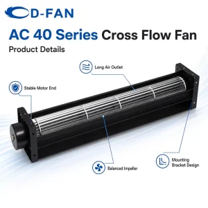 Custom Sizes Aluminium Fans 120V 230V Tangential AC Cross Flow Fan for Oven