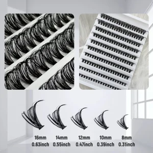 Custom Volume Individual 80P 100P Fan Eyelash Extension 100% Handmade Cluster Full Strip Eyelashes