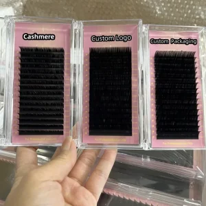 Custom logo Mink Individual Eyelash Extension Kit Supplies Matte Lash Tray Cashmere Eyelash Extensions Fan Eyelashes