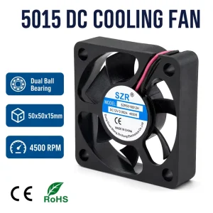 Customizable 50x50x15mm Ball Bearing Brushless DC Axial Flow Fans SZR5015 Screw Mounting Industrial DC Cooling Fans OEM ODM