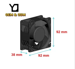 Customizable 92x92x38mm 24V 1.5A DC Brushless Axial Cooling Fan Electric 12000RPM OEM ODM