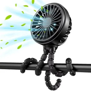 Customizable High-Quality Mini Fan for Baby Stroller 360° Rotational Portable Car Application