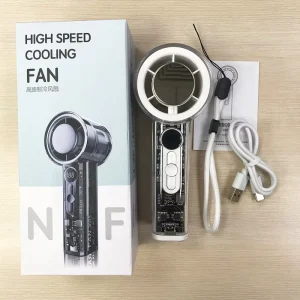 Customizable Transparent Mecha LED High Speed USB Turbine Fan Handheld Semiconductor Refrigeration Ice Cooling Fan