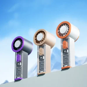 Customize Mini Led Fan Handheld Table Usb Rechargeable Hand Wearable 2000Mah Electric Air Cooling Portable Fans