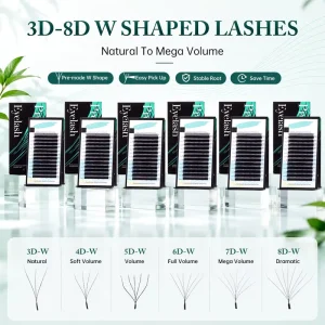 Customize Upgrade 3D 4D 5D 6D 7D 8D W Eye Lash Extensions 8-15mm W Lash Trays Eyelash Full Volume Eyelash Extensions