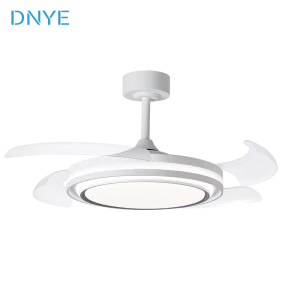 Customized High quality Minimalist Iron Acrylic Intelligent Ceiling Fan with Lights for Study Rooms and Hotels