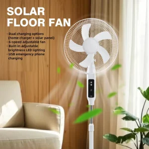 Customized In stock Best selling Solar Fan 18 Inch Remote controlled Rechargeable Floor Fan with Long Battery Life and Built i