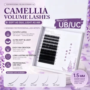 Customized LJ LB UC UB New Camellia Volume Eye Lash Extensions 8-14mm Lashes Extensions Easy Fan Cashmere