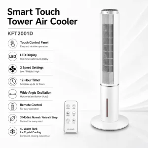Customized Low Noise Space Saving Natural Wind 46 Inch LED Display 90 Degree Oscillation Tower Fan for Hotel
