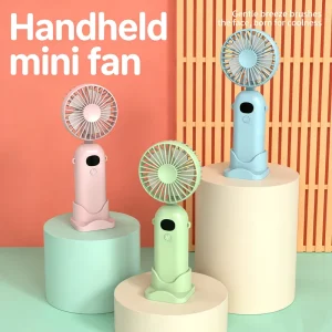 Customized Portable Mini Handheld Fan USB Battery Powered Five-Speed Electric Foldable Wearable Air Cooling Car Home Use