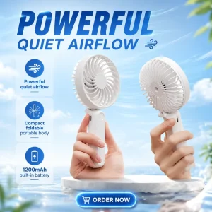 Customized Portable Mini Handheld Fan with USB Battery Powered Three Speed Air Cooling for Car & Home Use Made of Plastic