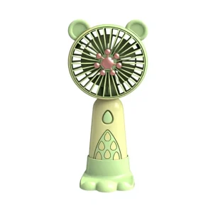 Cute Bear Shaped Mini Portable Fan USB Rechargeable Cartoon Handheld Desk Fan with Paw Base Small Table Fan for Summer Gift
