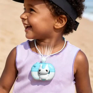 Cute Fun Cartoon Camera Leafless Hanging Neck Fan Cute Mini Portable Lanyard Small FanNeck Fan