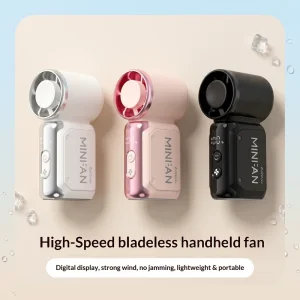Cute Macaron High speed Spray Fan Compact Portable Dual Function Spray Fan Minimalist ABS Type C Rechargeable Long lasting Fan